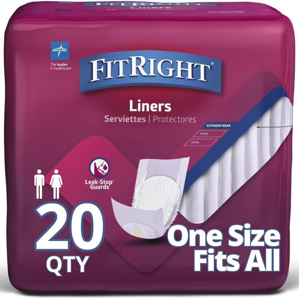 FitRight Restore Incontinence Liners Maximum Absorbency 13×30 20 Count