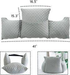 Hysterectomy Pillow for Abdominal Surgery Recovery with Pocket Adjustable Gray