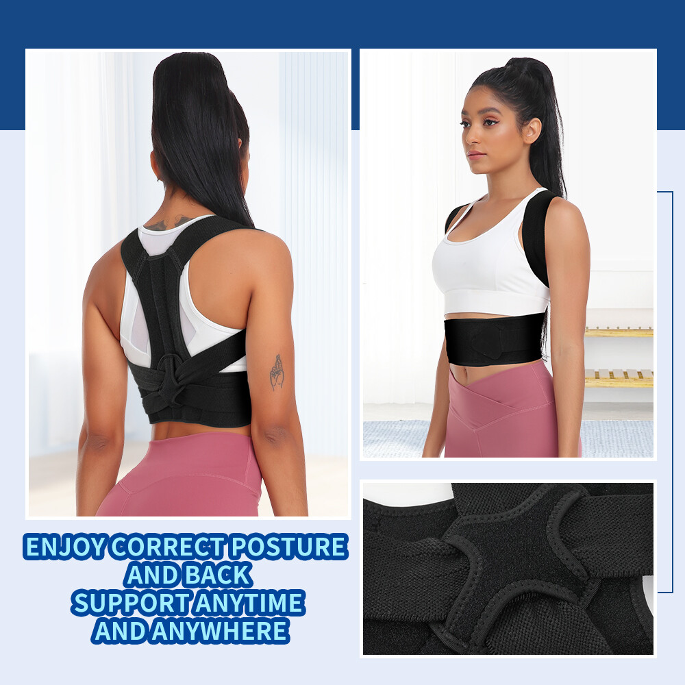 Posture Corrector Lumbar Low Back Support Shoulder Brace Belt Unisex Women Men