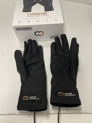 Copper Compression CopperVibe Vibration Heat Therapy Gloves Black (1 Pair)