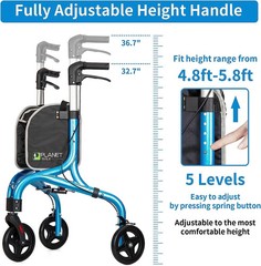 Premium 3 Wheel Rollator Walker for Seniors – Ultra Lightweight Foldable Walker