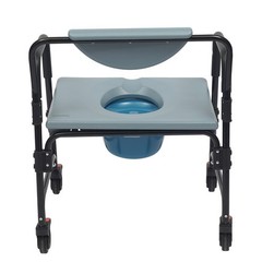 250kg/551.16lb Toilet Chair Commode Chair Bedside Rolling Commode Chair w/Wheels