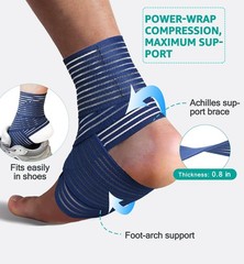Foot & Ankle Brace 2 Pack, Adjustable Compression Wrap for Men & Women – Helps