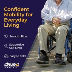 Wheelchair for Seniors and Disabled, Mobility Aid, 18-Inch Seat, Lightweight