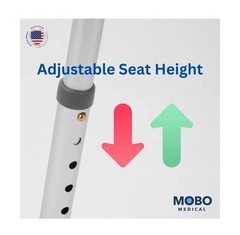 Heavy Duty Adjustable Height Raised Toilet Seat with Safety Frame by Mobo
