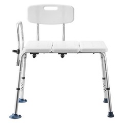Uimoso Adjustable Tub Transfer Bench with Armrest and Backrest, Supports 400lbs