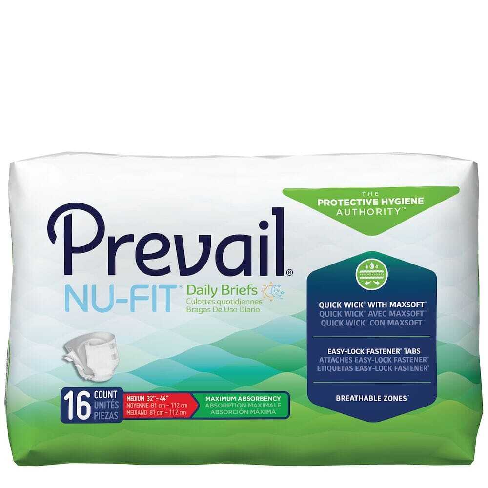 Prevail Nu-Fit Adult Daily Briefs, Maximum Absorbency