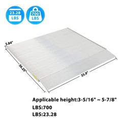 Aluminum Threshold Ramp for Wheelchairs 3-5/16″~5-7/8″ Rise Doorways Door Ramps
