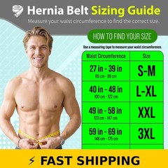 BLITZU Adjustable Hernia Belt with Compression Pads L-XL
