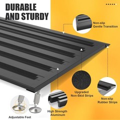 2.6-7.3″ Threshold Ramp 30×36′ for Doorways Step 1100 LB Cap Aluminum Wheelchair