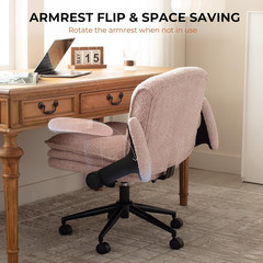 Criss Cross Chair with Adjustable Flip-Up Arms and Wheels, Comfort Ergonomic Off