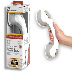 Safe-er-Grip Suction Cup Grab Bars for Bathtubs & Showers, 16 Inches