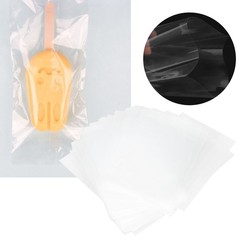 100Pcs Ice Cream Bags Transparent Rectangular Shape Candy Chocolate Bags For-DSO