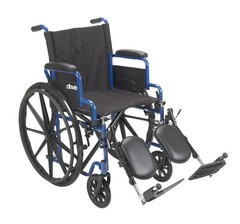 Wheelchair Flip Back Desk Arms and Elevating Leg Rests, 20″ Seat, Steel Frame