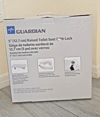 Guardian 5″ Raised Toilet Seat w/ Lock 12.7cm Elevated Medical Heavy Duty 400lb