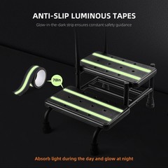 Step Stool with Handle, Non Slip Platform and Adjustable Handrail, Two Step S…