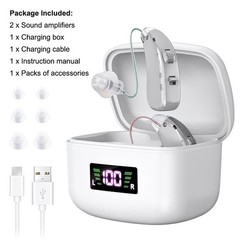 Rechargeable Digital LCD Sound Hearing Aids Voice Enhancer Amplifier for Seniors