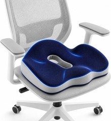 Memory Foam Seat Cushion for Tailbone & Lower Back Pain Relief | Contoured Desig