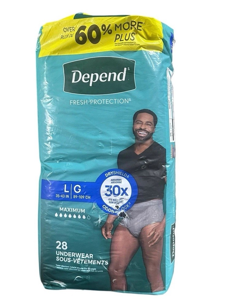 Depend Fresh Protection Lg 28 count Adult Underwear Diaper Incontinence depend
