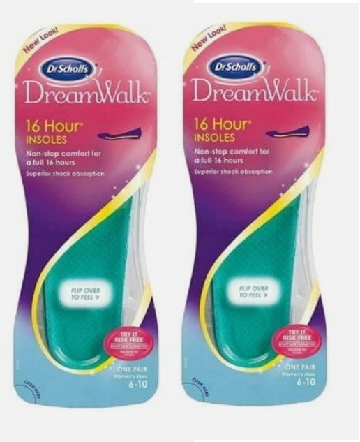 2 SETS Dr. Scholl’s For Her 16 hour Insoles 6-10, 1 Pair Ea