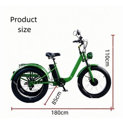 Daibot 24 Inch Fat Tire Electric Tricycle 750W 15AH Adults Snow Mountain E Bike