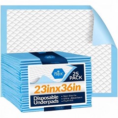 MED PRIDE Disposable Underpads 25 Count 23″ x 36″ Super Absorbent Bed Pads