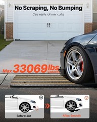 Heavy Duty Rubber Curb Ramp 2 Pack – 48.8″ Low Profile Slope for Vehicles, RVs,