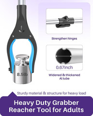 Pro 40-Inch Reacher Grabber Pickup Tool 2 Pack, Foldable Grabbers for Seniors He