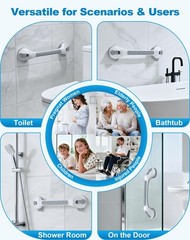 Grab Bars for Shower, 16.7″ Shower Grab Bars for Seniors, Heavy Duty Suction Cup