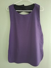 Purple and Black Adult Bib, Handmade , 35 1/2” by 21 ½”, reversible