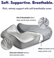 Cushion Lab Patented Pressure Relief Seat Cushion for Long Sitting Hours, Gray