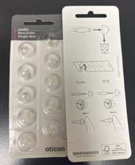 2 Pack Oticon miniFit 8mm Single VentDomes For Hearing Aids. 20 Domes total.