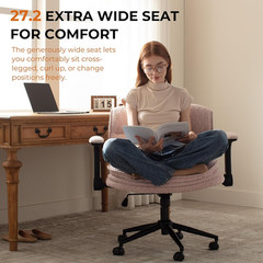 Criss Cross Chair with Adjustable Flip-Up Arms and Wheels, Comfort Ergonomic Off
