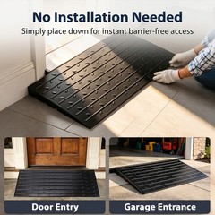 Weatherproof Rubber Threshold Ramp Cable Channels for Indoor & Outdoor Access