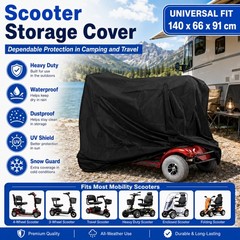All Season Mobility Scooter Cover 55in Waterproof Heavy Duty Wheelchair Rain Sun