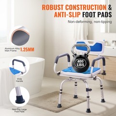 Uimoso Shower Chair 360° Swivel Bathtub Shower Seat with Pivoting Arms 400LBS