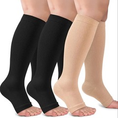 Elastic Open Toe Copper Compression Socks 20-30mmHg Knee-High Breathable Unisex