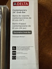 Delta Contemporary Grab Bar 24” 41824-CZ Concealed Mounting Champagne Bronze