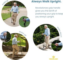 Adjustable 40 Inch Black Walking Cane Comfortable Lightweight Travel Walking …