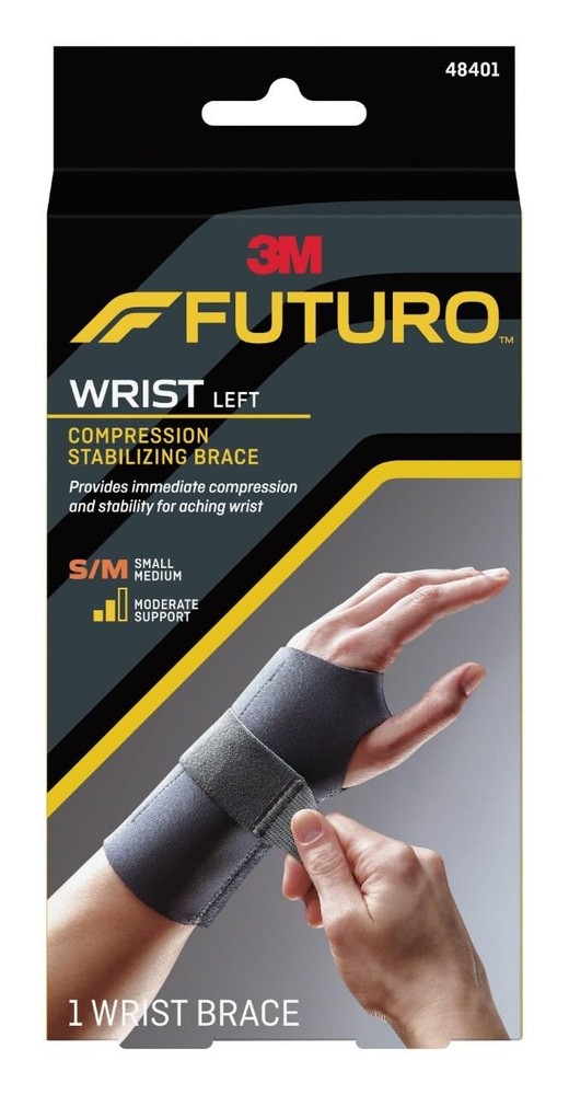 FUTURO Compression Stabilizing Wrist Brace, Left Hand, S/M