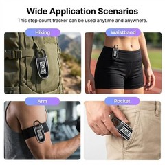 3D Step Counter Pedometer with Clip & Carabiner – Accurate Fitness Tracker for S