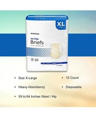 McKesson Ultra Adult Incontinent Brief, X-Large, Hvy Absorbency, Case of 60