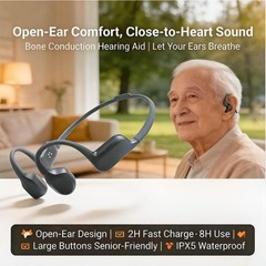 Bone conduction Waterproof hearing aid Rechargeable Long battery for the Elderly