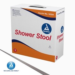 Dynarex 10324 White Aluminum Frame Shower Stool with Blow-Molded Plastic Seat