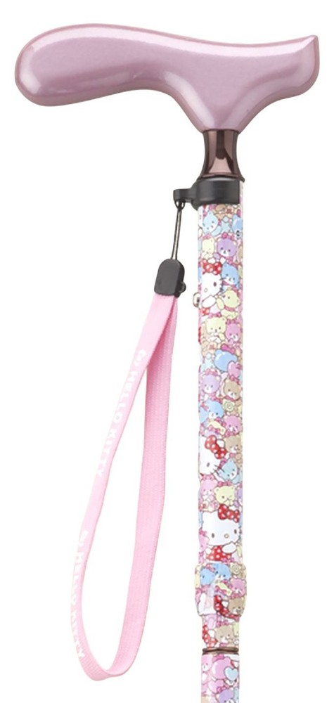 Hello Kitty Folding Cane Walking Stick Pink Adjustable HK-21 Japan New