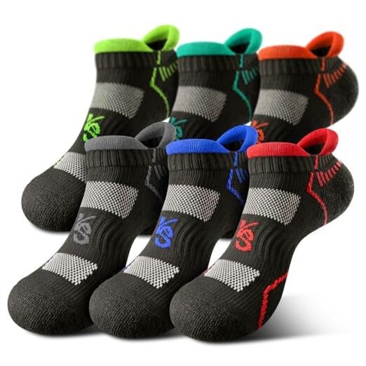 Men Athletic Ankle Socks 6-Pack, Nylon Blend 13-15 6pairs-black8915