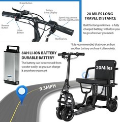 All Terrain Folding Storage Ultra Lightweight Power Electric Wheelchair 2×6.6AH