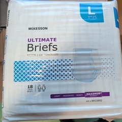 McKesson Ultimate Briefs – Large, 18 Count