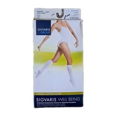 Sigvaris Casual Cotton BLACK Socks Knee High 15-20mmHG Size C, Shoe Size 10-12