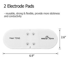 Easy@home Tens Unit Self Stick Carbon Electrode Pads, 2 Pack 6.9″ x 2.6″ Pads
